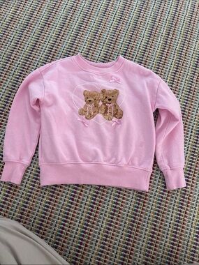 Pink Girls' Teddy Heart Sweatshirt